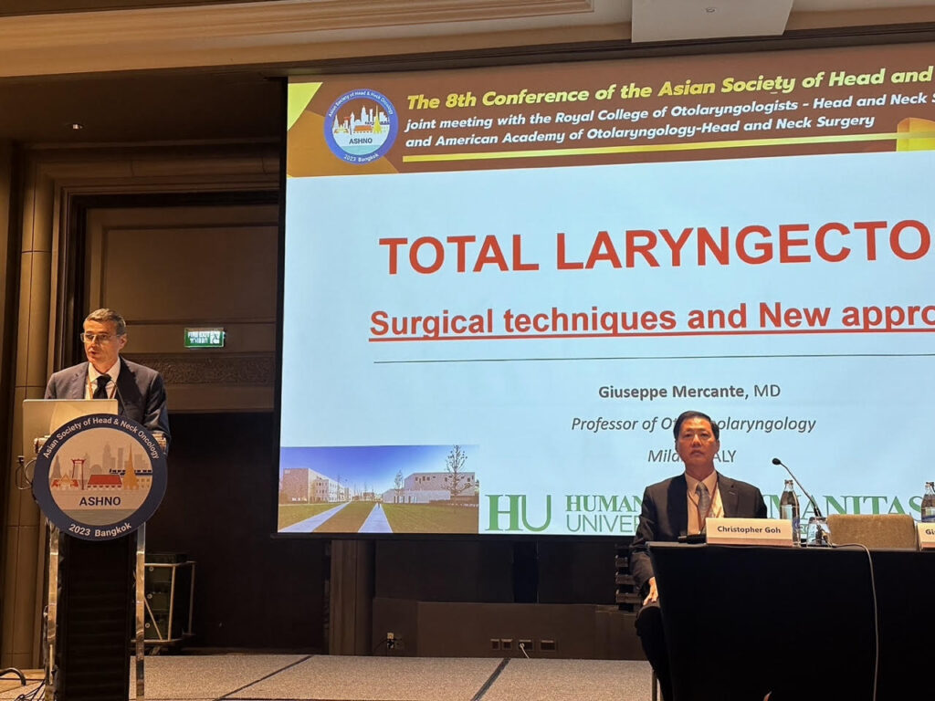 Prof. Dott. Giuseppe Mercante Humanitas University Milano Istituto Clinico Humanitas Otorinolaringoiatria Keynote Speaker at the 8th Conference of the Asian Society of Head and Neck Oncology