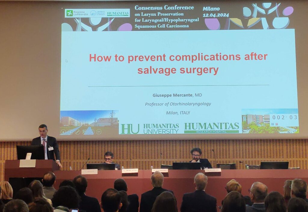 Prof. Dott. Giuseppe Mercante Humanitas University Milano Istituto Clinico Humanitas Otorinolaringoiatria Consensus Conference on Larynx Preservation - Preservazione Laringe - IRCCS Istituto Clinico Humanitas University