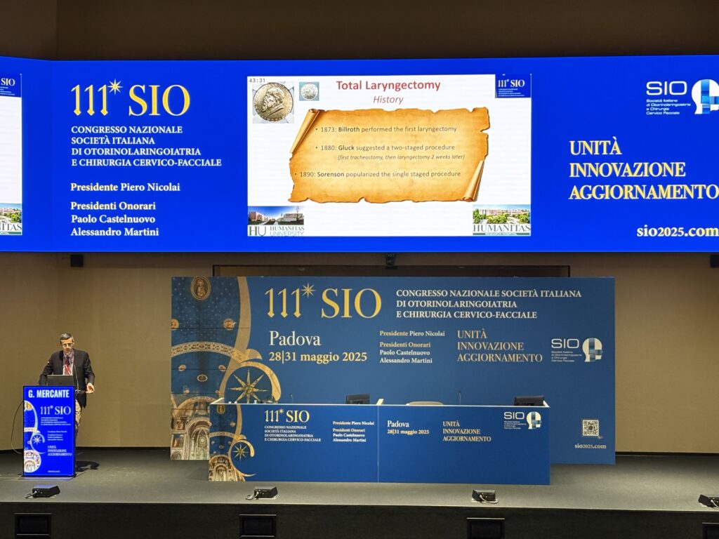 Prof. Dott. Giuseppe Mercante Otorinolaringoiatria 111° Congresso della Società Italiana di Otorinolaringoiatria - Padova 2025