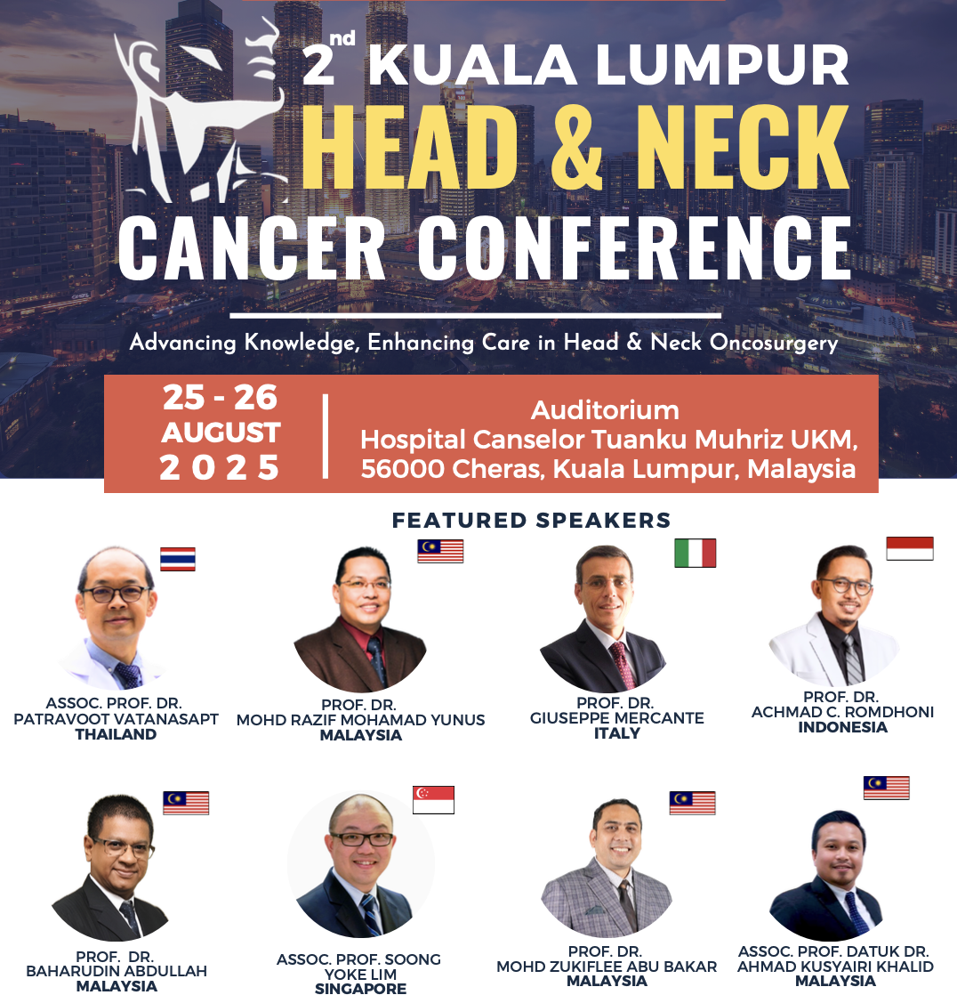 Prof. Dott. Giuseppe Mercante Otorinolaringoiatra - Head and Neck surgeon - 2nd Kuala Lumpur Head and Neck Conference, Malaysia - International Faculty